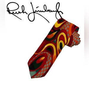 Vintage Rush Limbaugh No Boundaries Collection Silk Men’s Tie USA Designer